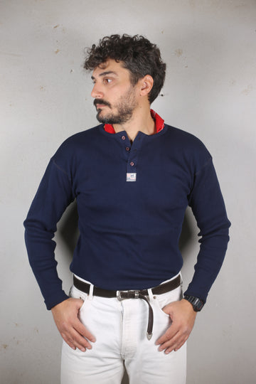 vintage deadstock 1990s Henley shirt LEE &lt; S - M - L - XL &gt;