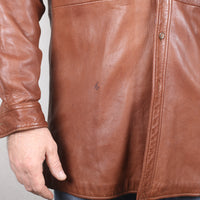RL LEATHER OVERSHIRT - M/L -
