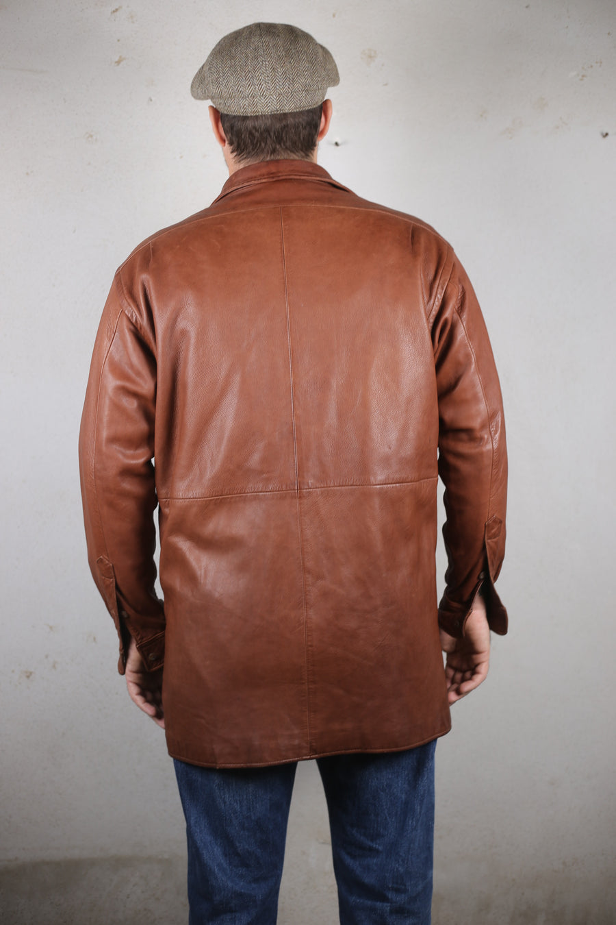 RL LEATHER OVERSHIRT - M/L -