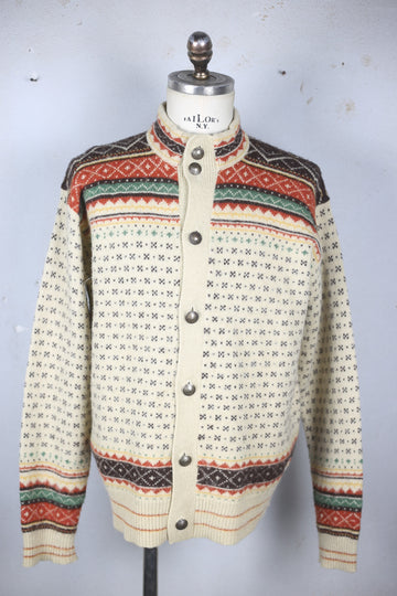 100% NAVAJO WOOL CARDIGAN RL - XL -