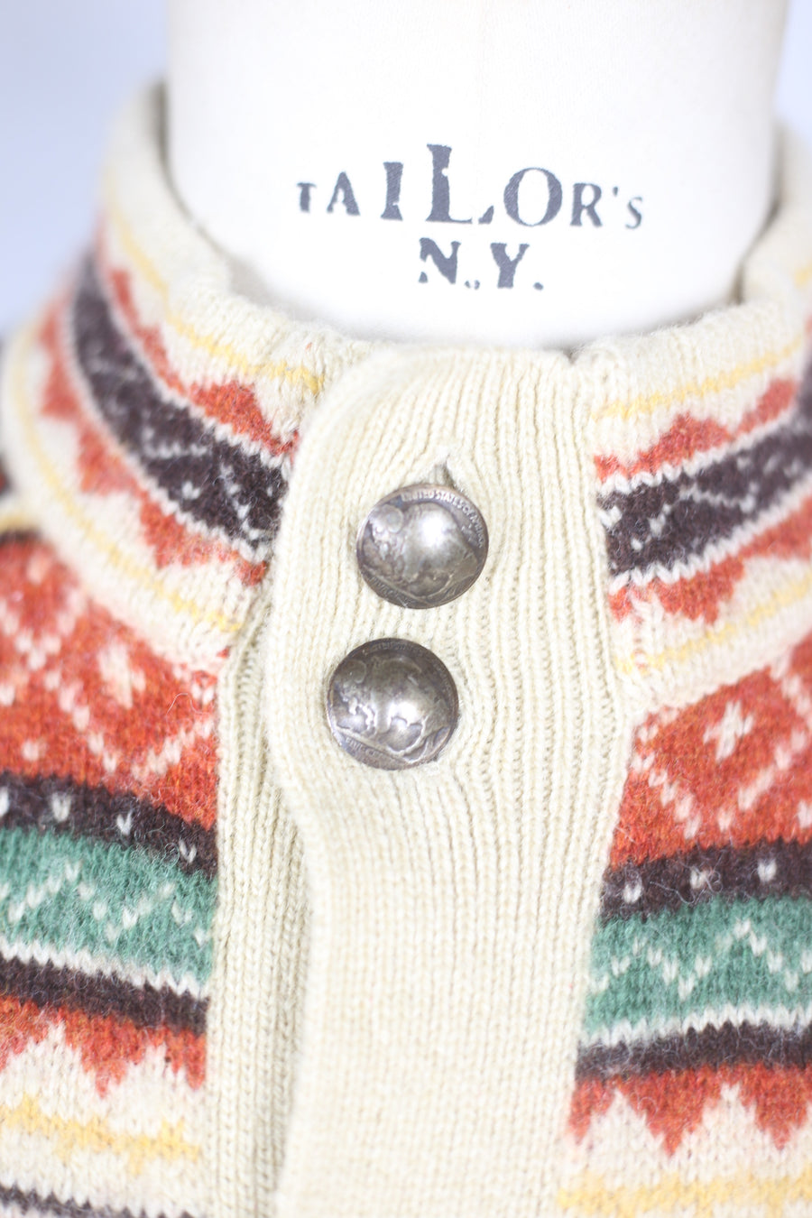 CARDIGAN 100% LANA  NAVAJO  R.L.   - XL -