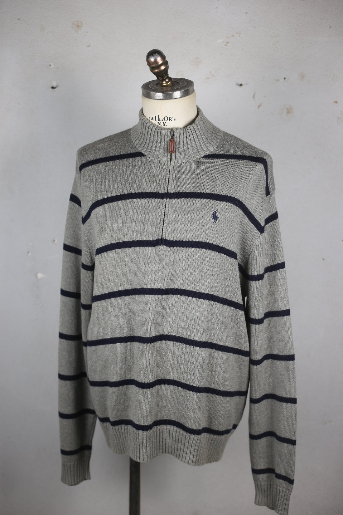 RL COTTON HALPH ZIP SWEATER - XL -