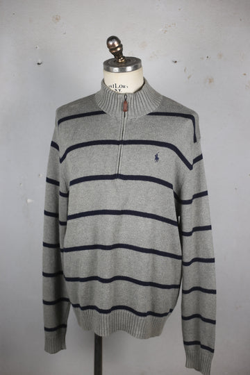 RL COTTON HALPH ZIP SWEATER - XL -