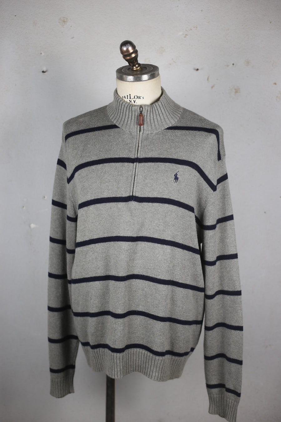 RL COTTON HALPH ZIP SWEATER - XL -