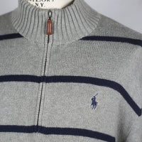 RL COTTON HALPH ZIP SWEATER - XL -
