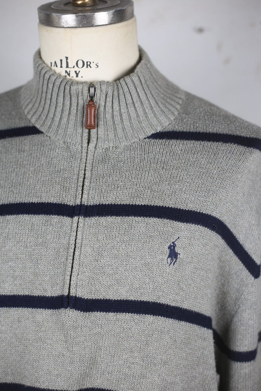 RL COTTON HALPH ZIP SWEATER - XL -