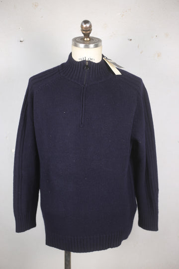DEADSTOCK CASHMERE HALPH ZIP RAGLAN SWEATER - L -
