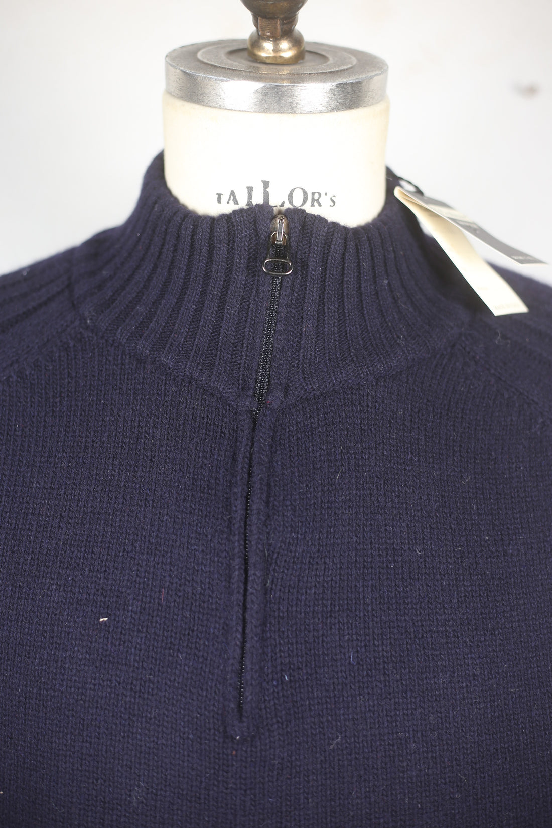 DEADSTOCK CASHMERE HALPH ZIP RAGLAN SWEATER - L -