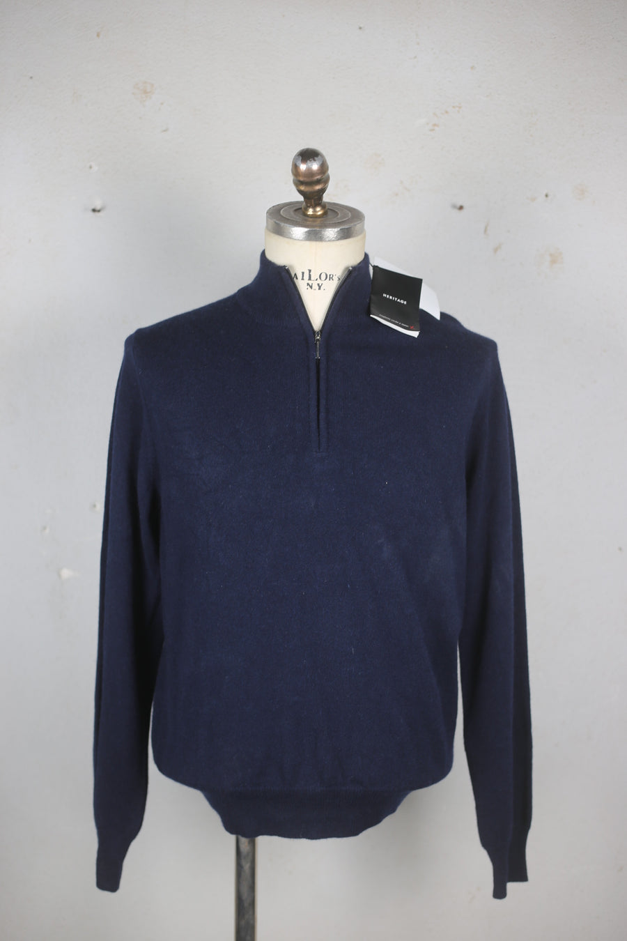 DEADSTOCK CASHMERE HALPH ZIP SWEATER - M -