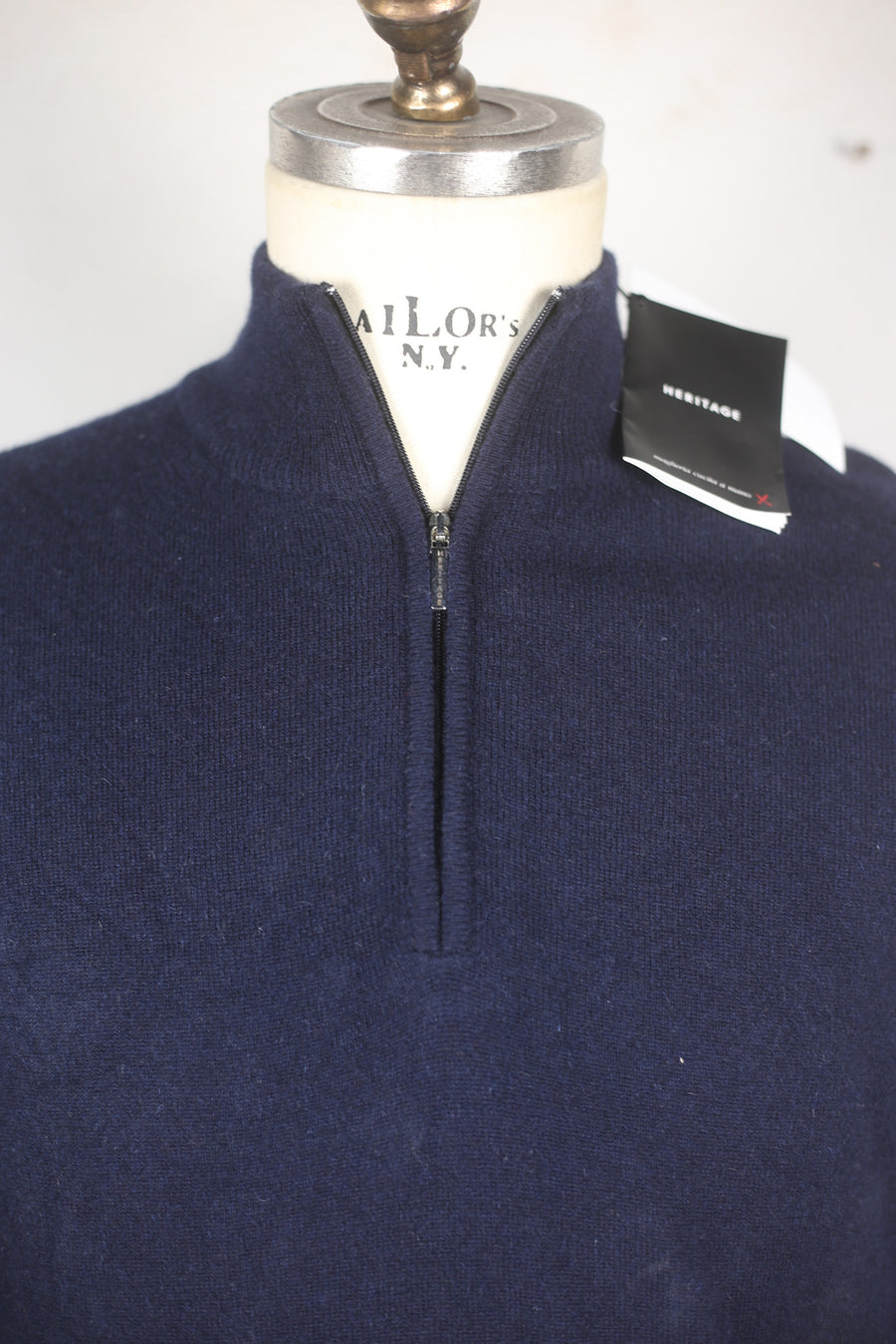 DEADSTOCK CASHMERE HALPH ZIP SWEATER - M -