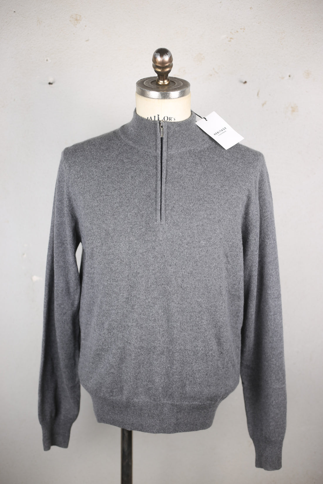 DEADSTOCK CASHMERE HALPH ZIP SWEATER - M -