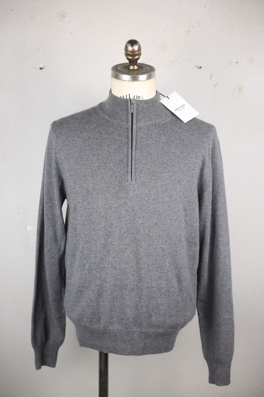 DEADSTOCK CASHMERE HALPH ZIP SWEATER - M -