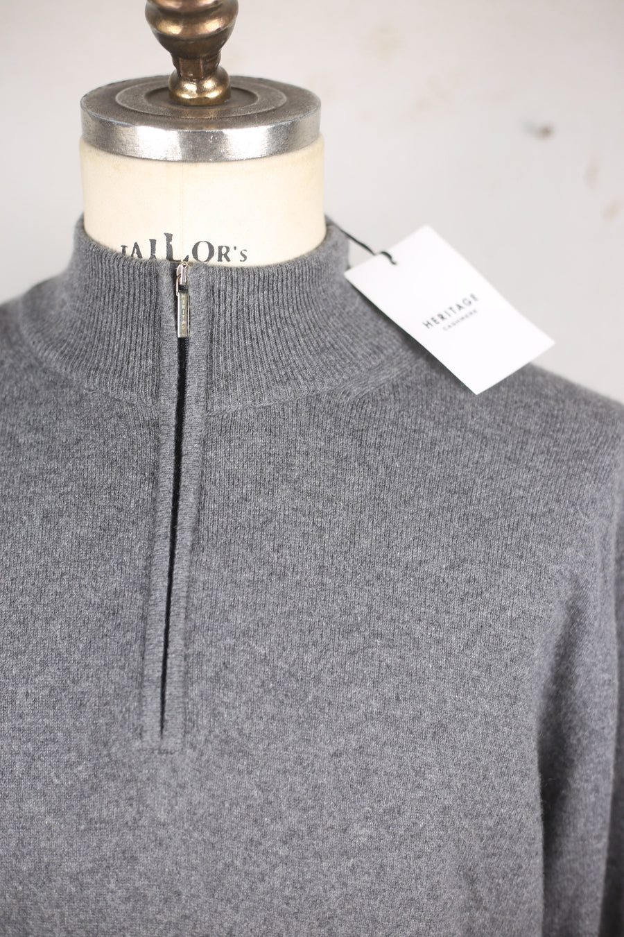 DEADSTOCK CASHMERE HALPH ZIP SWEATER - M -
