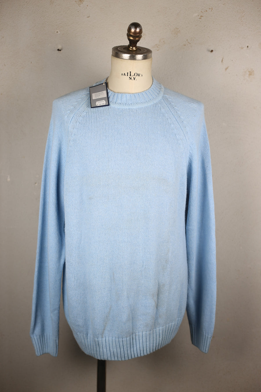 DEADSTOCK WOOL AND CASHMERE RAGLAN SWEATER - L -