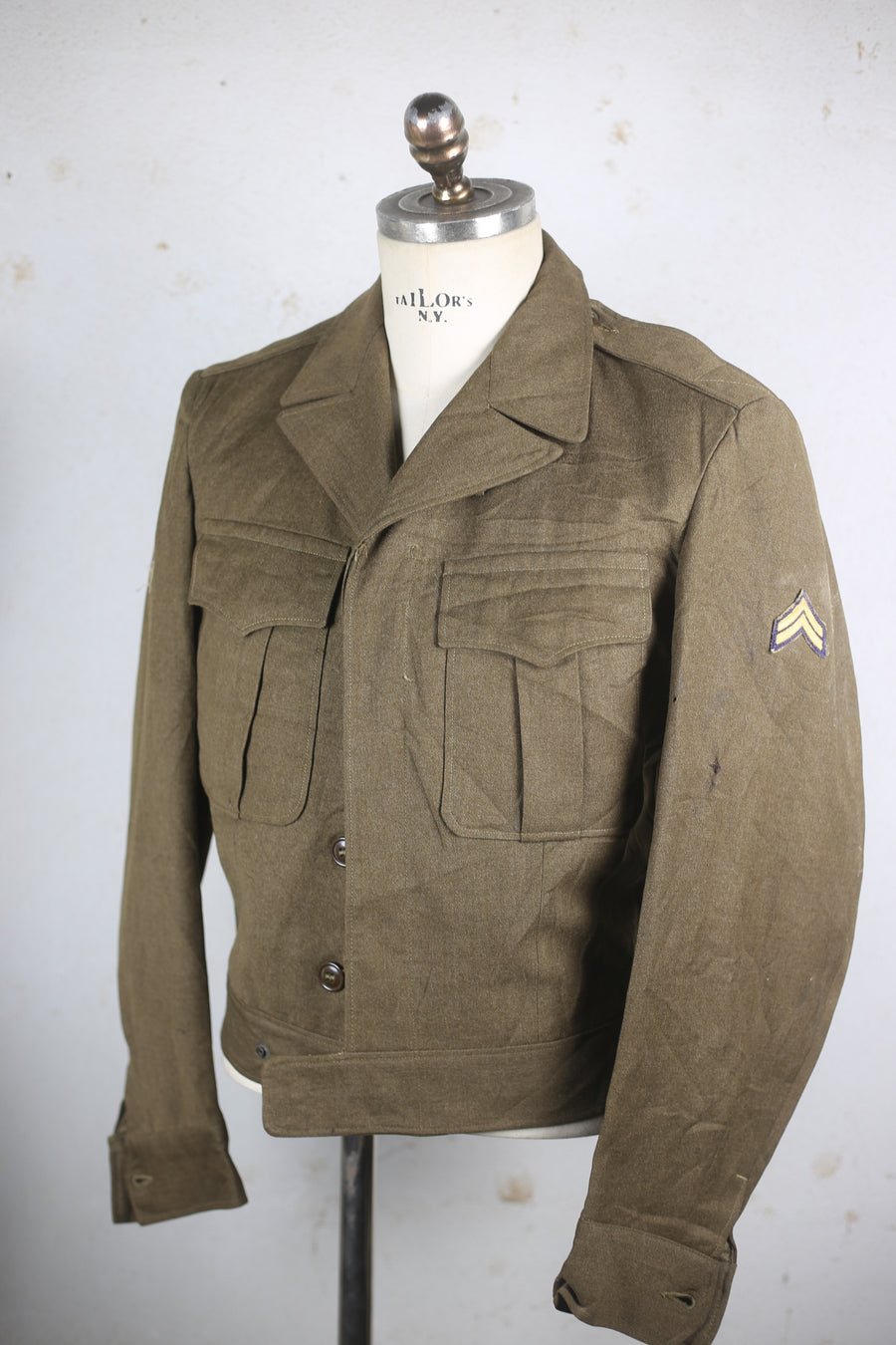 IKE Jacket US ARMY WW2 WITH EMBROIDERY - S - 
