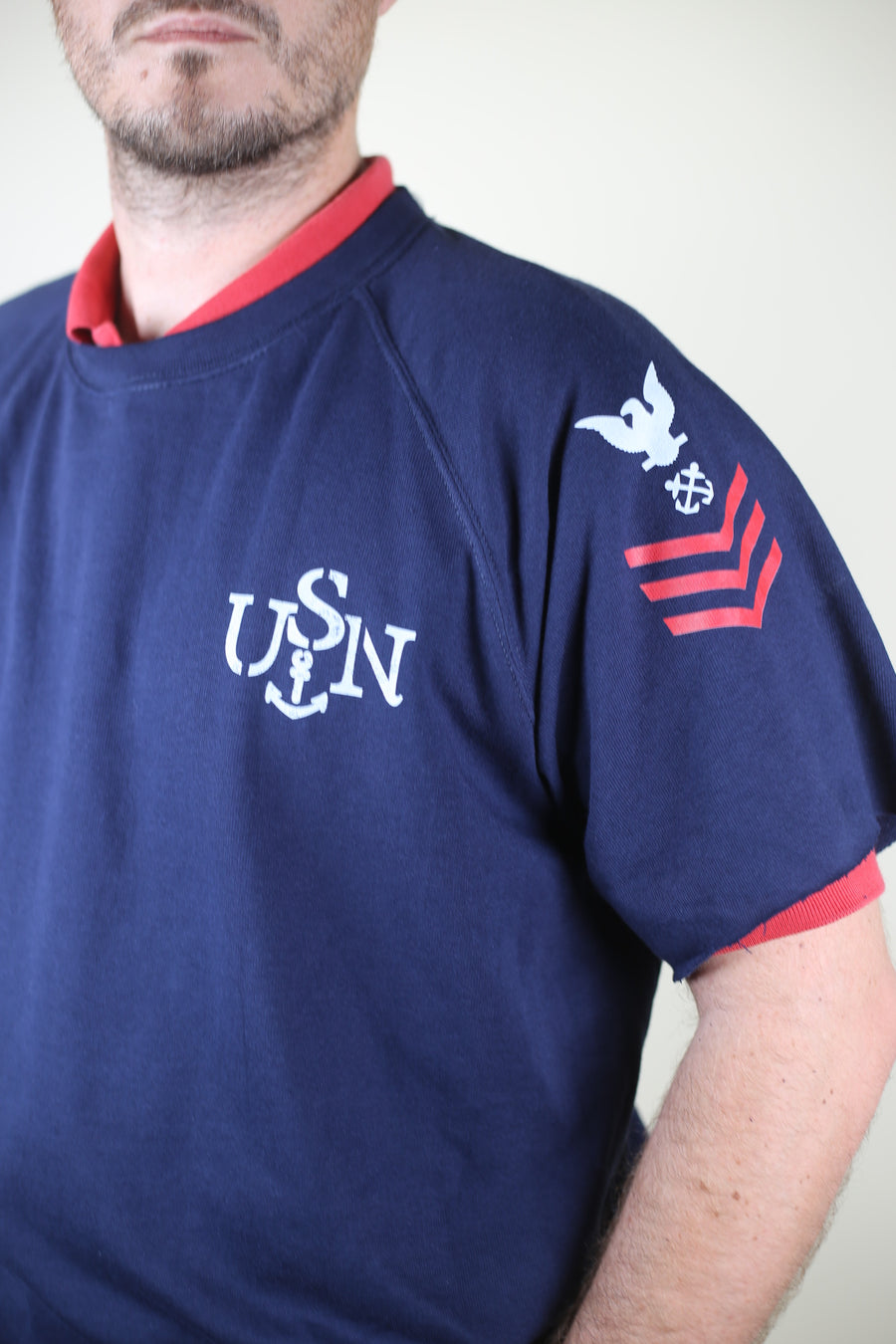 US NAVY Raglan Half Sleeve Sweatshirt