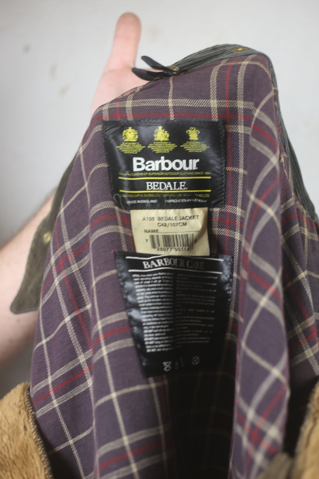 Barbour BEDALE COMPLETO DI IMBOTTITURA    - C42 L -