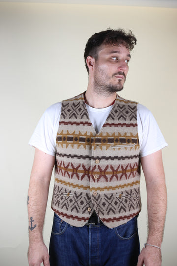 VINTAGE WOOL VEST - M -