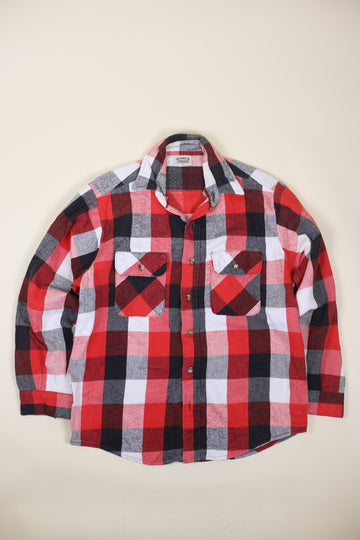 Plaid shirt Made in USA -M-