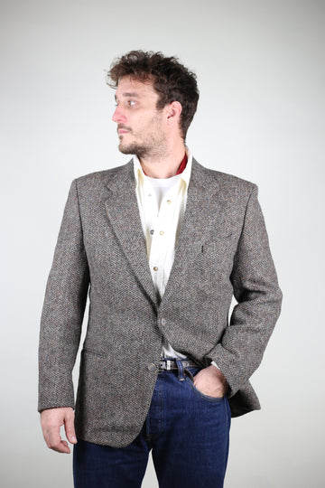 Single-breasted harris tweed jacket - L -