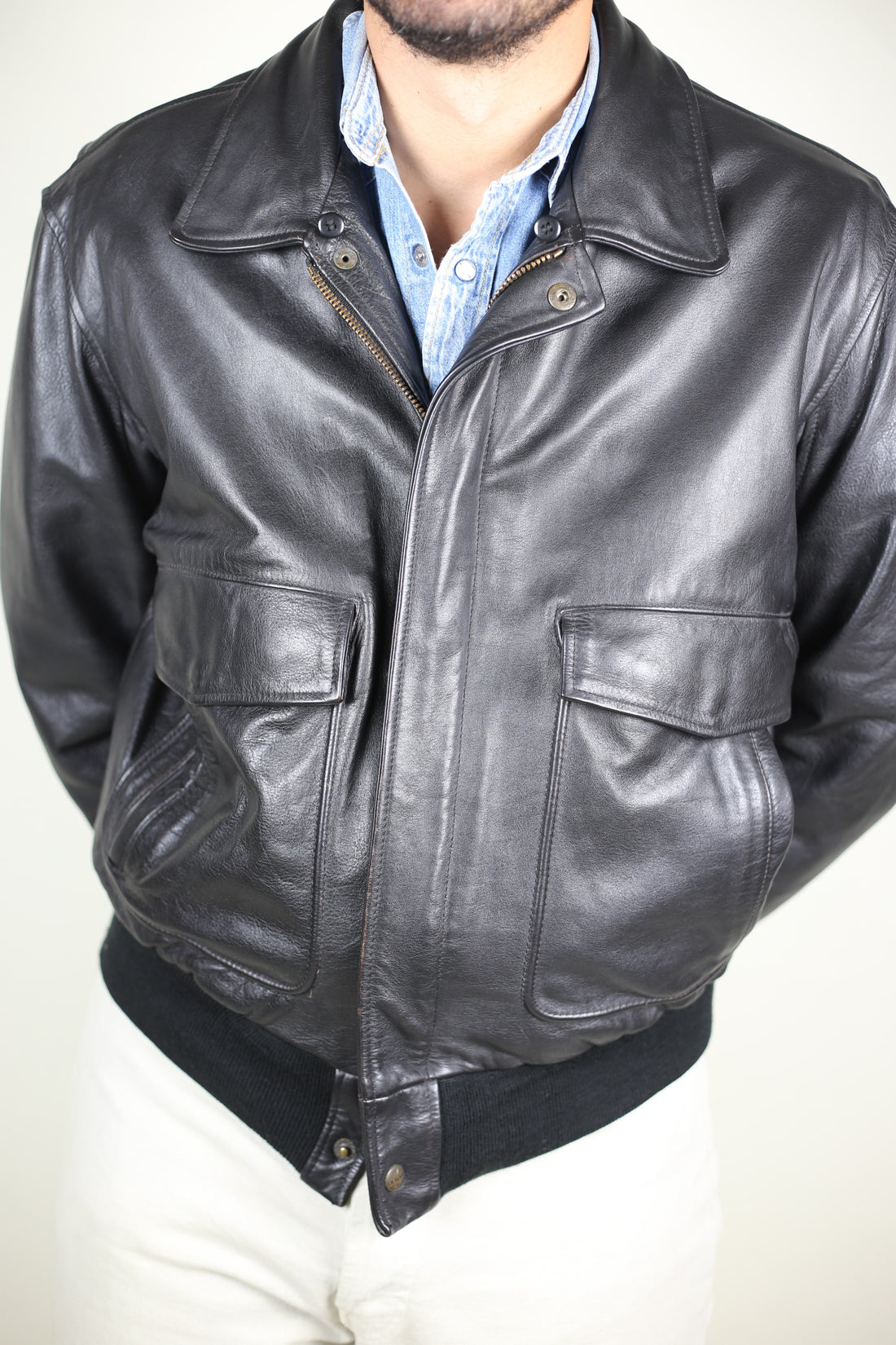 Chevignon Leather Bomber Jacket Vintage Chevignon Jacket Chevignon