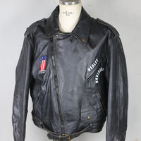 Giacca chiodo  in pelle vintage  - L -