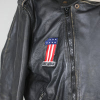 Giacca chiodo  in pelle vintage  - L -