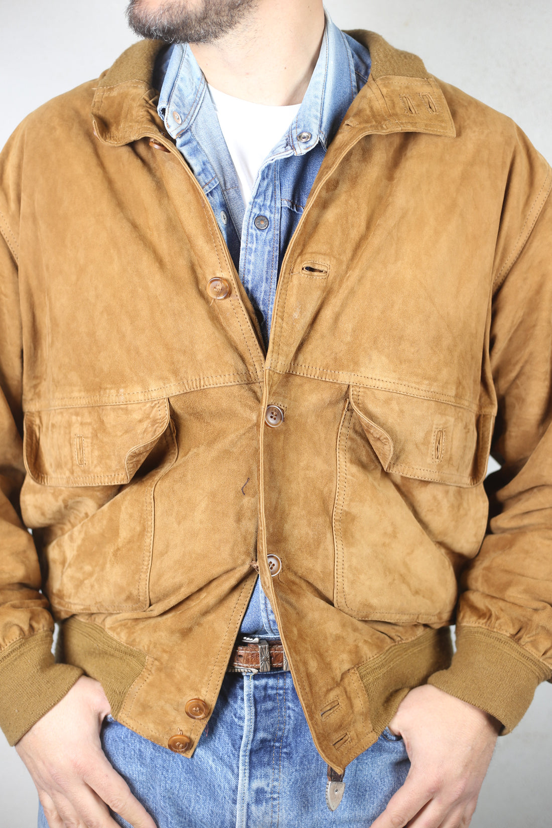 Real leather reindeer jacket - XL it -