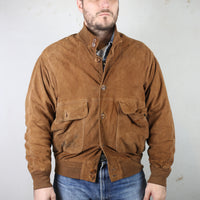 Real leather reindeer jacket -L -