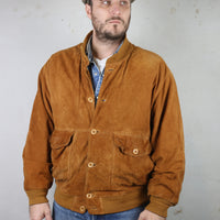 Real leather reindeer jacket - L -