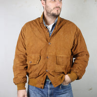 Real leather reindeer jacket - L -