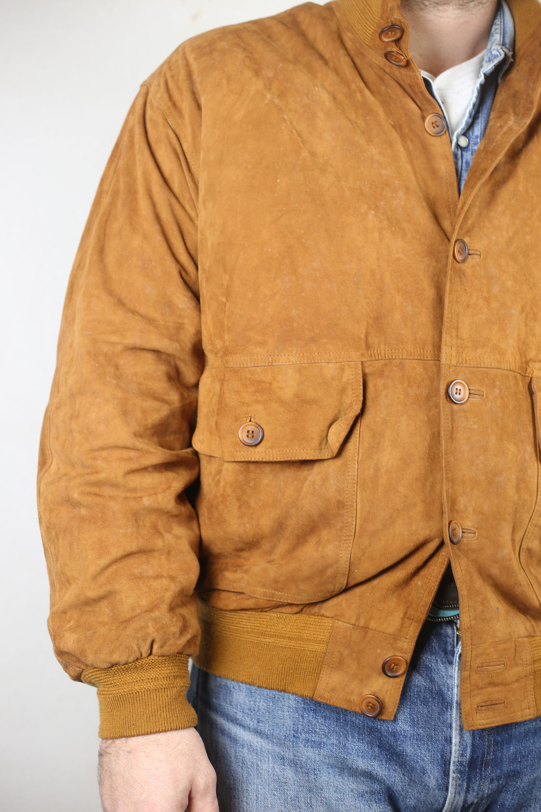 Real leather reindeer jacket - L -