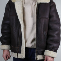 B3 aviator shearling jacket - L -