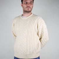 Aran cable sweater - L -