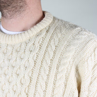Aran cable sweater - L -