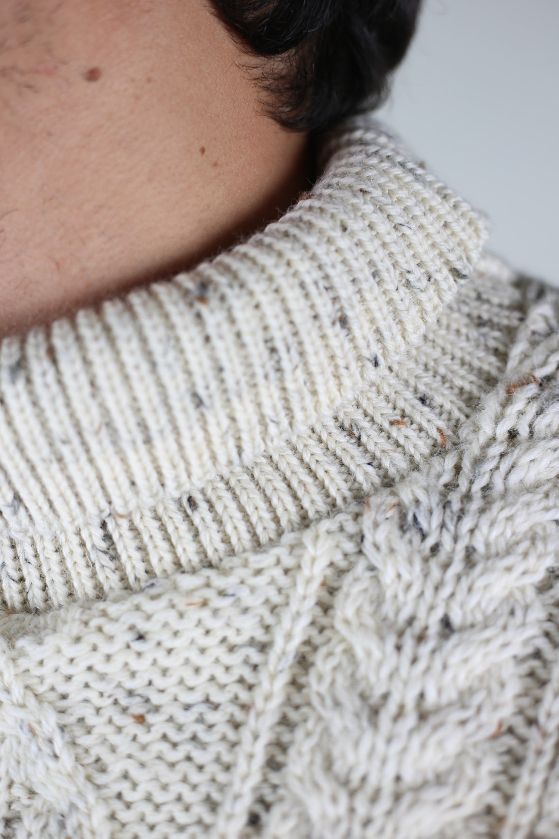 Aran turtleneck cable sweater - XL -