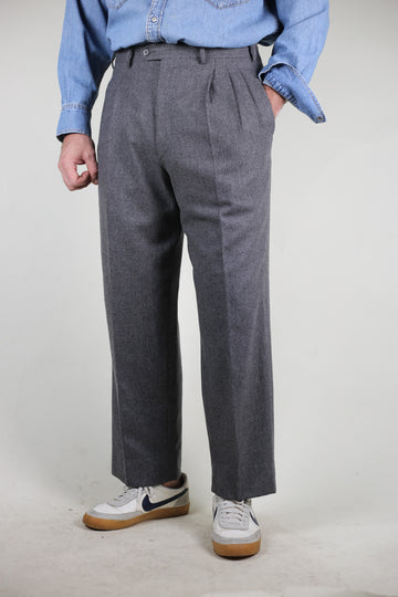 VINTAGE TAILORED WOOL TROUSERS WITH PENCE - W34 -