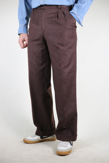 VINTAGE TAILORED WOOL TROUSERS WITH PENCE - W33 -