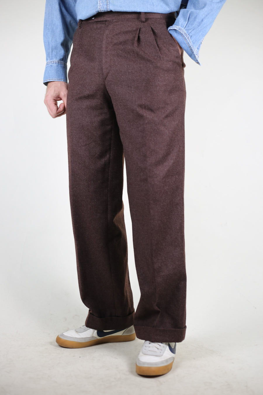 PANTALONE CON PENCE LANA SARTORIALE VINTAGE - W33 -