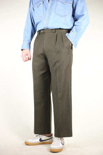 VINTAGE TAILORED WOOL TROUSERS WITH PENCE - W33 -