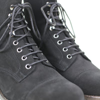 Lace-up leather ankle boot