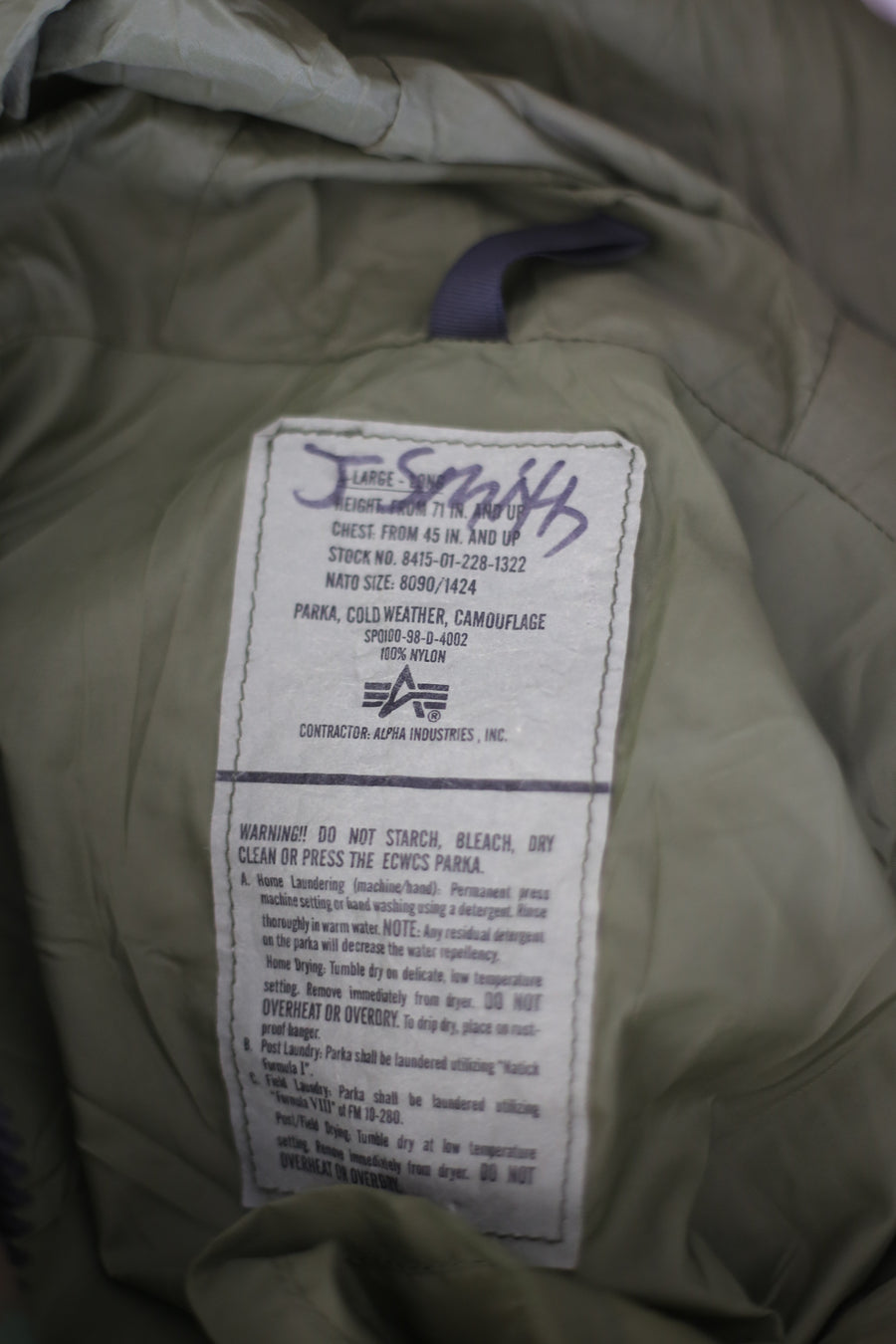 Ecwcs Goretex Parka US ARMY ALPHA INDUSTRIES - XL -