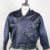 Giacca chiodo  in pelle vintage  -  M  -