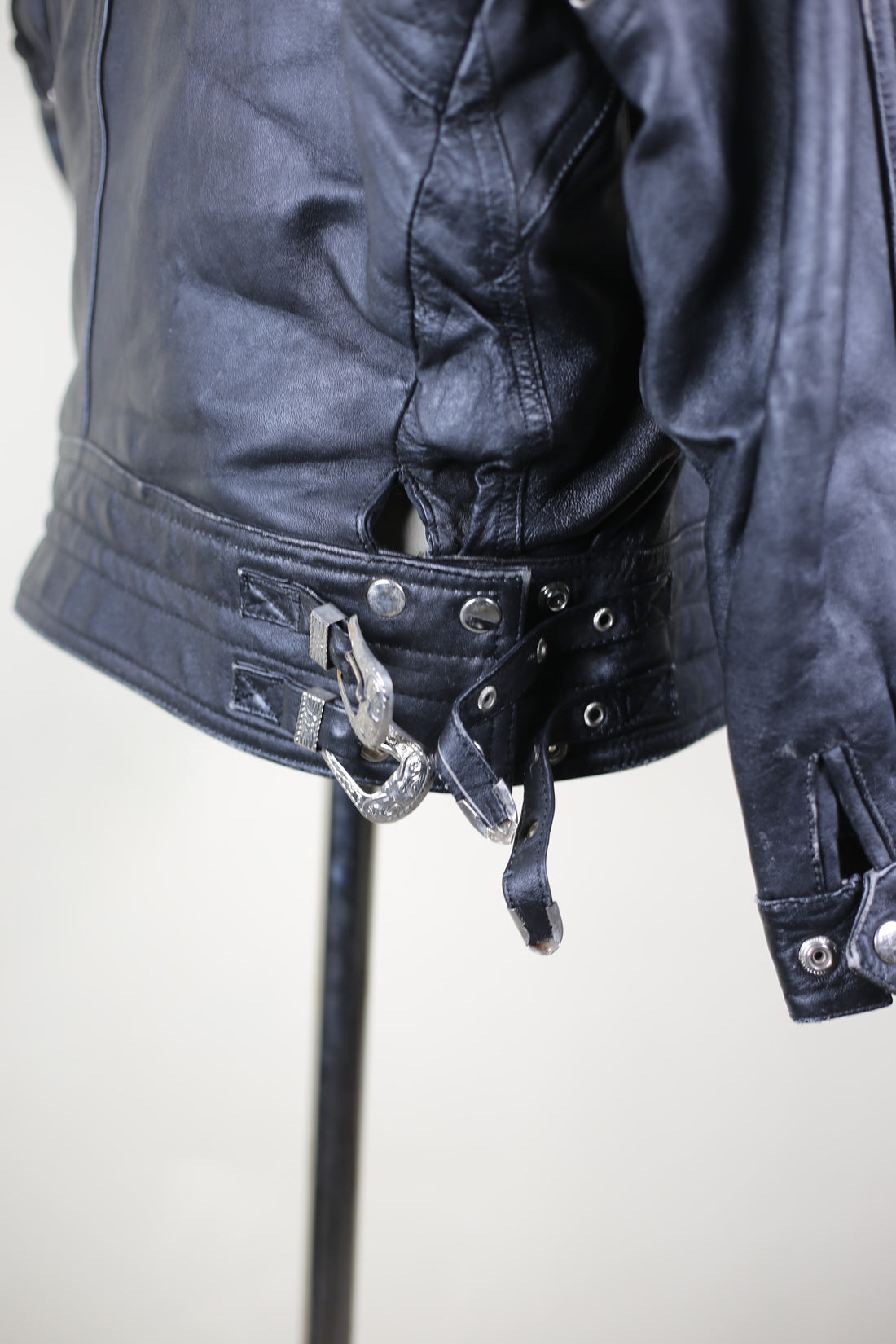 Giacca chiodo  in pelle vintage  -  M  -