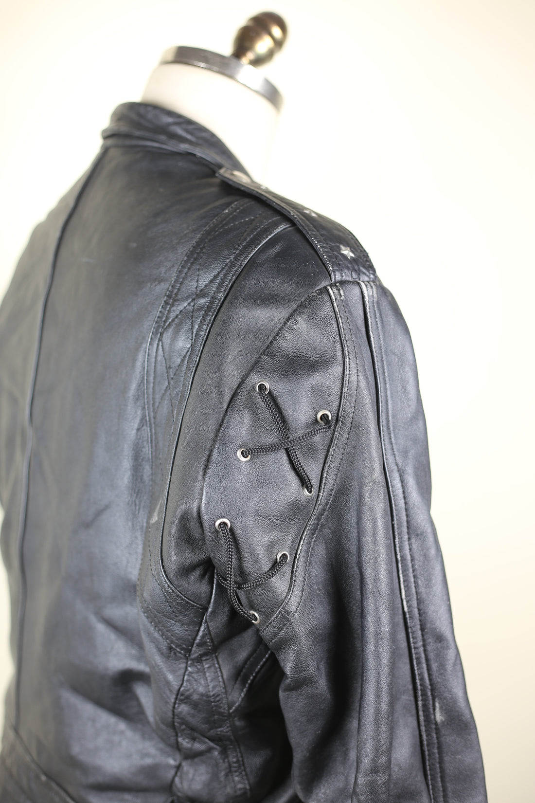 Giacca chiodo  in pelle vintage  -  M  -