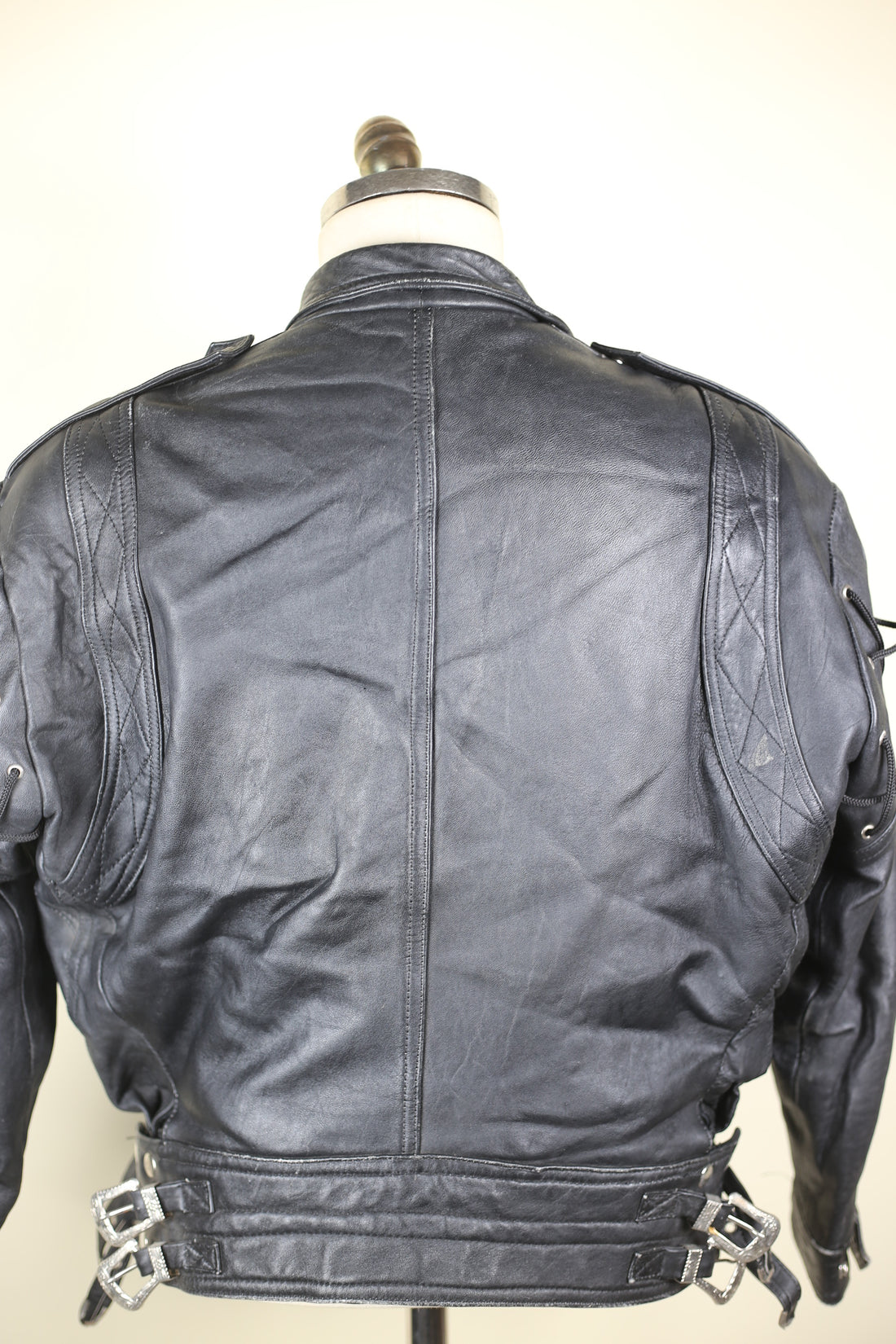 Giacca chiodo  in pelle vintage  -  M  -