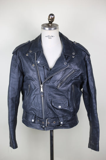 Vintage Leather Biker Jacket - M/L -