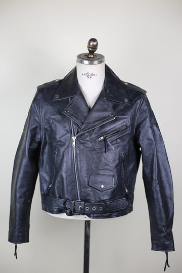 Vintage Leather Biker Jacket - M/L -