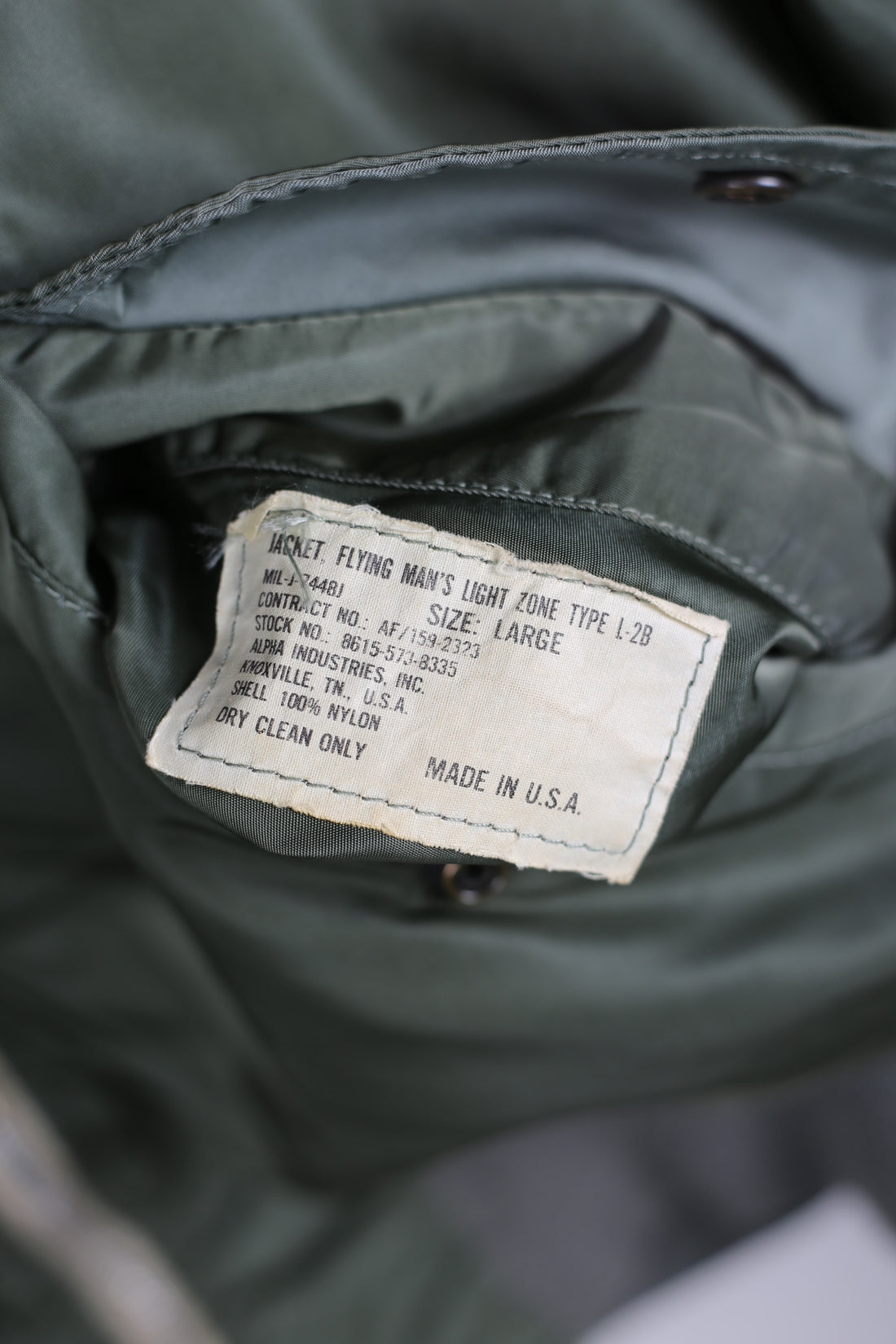 BOMBER L2B ALPHA INDUSTRIES MADE IN USA
