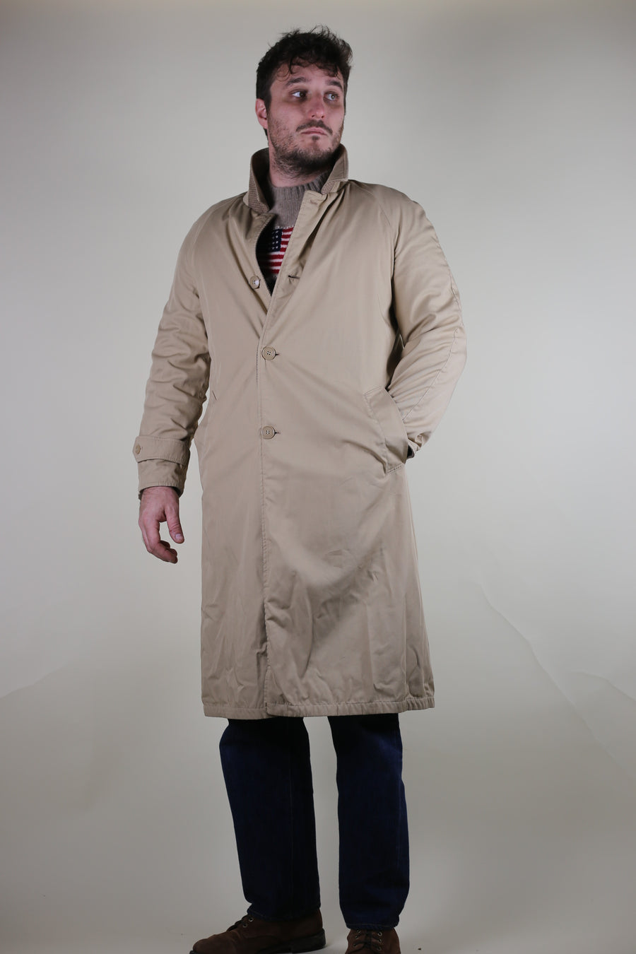 TRENCH REVERSIBILE VINTAGE ANNI 80  -  M -